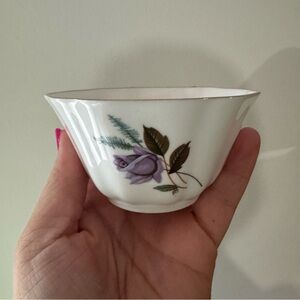Vintage Royal Grafton Bone China Purple Rose Creamer Sugar Bowl England